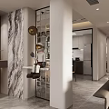 Modern Living And Dining Room Interior With TV Wall Sofa And Coffee Tables