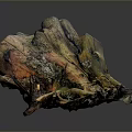 Wood and Stone Natural Artistic Sculpture With Textured Surface And Colorful Patterns