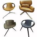 Modern Leisure Chairs With Various Colors Upholstered Design And Metal Wooden Legs