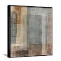 Black and White Abstract Painting With Irregular Dots Lines and White Background