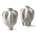 White Ceramic Vases With Textured Surface Modern Decorative Home Decor Pieces