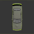 Gray Two Door Sports Car With Neon Green Stripes Black Rear Spoiler And Alloy Wheels