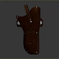 Handcrafted Brown Leather Holster With Stitching And Metal Buckle Design Details