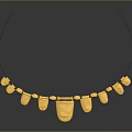 Elegant Gold Necklace With Unique Geometric Pendant Elements And Shiny Finish