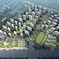 Aerial View Urban Planning With Residential Buildings And Green Spaces Layout