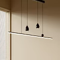 Modern Linear Pendant Light With Black Drop Pendants For Interior Living Space Decor