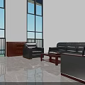 Spacious Bright Conference Room Interior With Large Windows And Long Tables Chairs