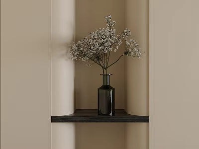 Decorative Green Plant Floral Flower Vase Plant Ornaments 3d model