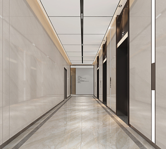 modern elevator hall elevator car 3d model