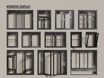 Casement Windows Display With Various Modern Design Styles And Home Interior Applications 3d model