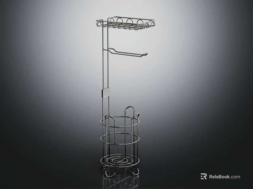Metal Clothes Hanger with Multiple Layers Hooks and Circular Storage Sections Modern Minimalist Design 3d model 