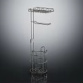 Metal Clothes Hanger with Multiple Layers Hooks and Circular Storage Sections Modern Minimalist Design