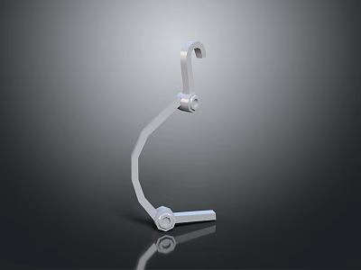 3D Rendered Mechanical Metal Equipment Part With Curved Design Smooth Surface And Durable Holes Structure 3d model