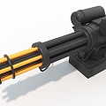 Gatling industrial machine gun cylinder hard surface high-tech industrial parts 3d model