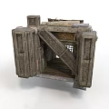 Vintage Wooden Chest With Intricate Carved Details And Grid Pattern Design