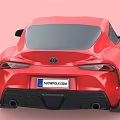 Red Toyota Sports Car With Sleek Aerodynamic Body And Sporty Design