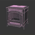 Classic Metal Freestanding Fireplace With Square Top Textured Surface Front Opening And Four Legs