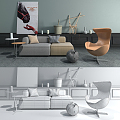 Modern Combination Sofa Sofa Combination 3d model