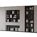 Sleek Modern Wooden Bookcase With Varied Height Shelves Holding Books And Decorative Items