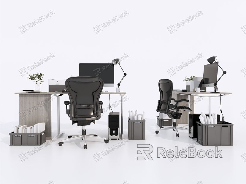 modern office desk and chair model