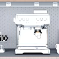 Stainless Steel Espresso Coffee Machine A Stylish Modern Kitchen Appliance On Countertop With White Cup