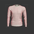 White Ribbed Long Sleeve Sweater With Soft Knit Fabric For Casual Fashion Style