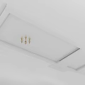 Modern White Ceiling Design With Elegant Chandelier And Recessed Panel Lighting Details 3d model