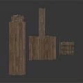 Wooden Scene Construction Components With Platform Planks And Small Strips