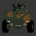 Camouflaged Wheeled Armored Military Vehicle With Tactical Mounted Weapon System