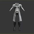Modern Fashionable Costume Design With Long Coat Fitted Vest Matching Pants And Knee High Boots