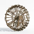 Traditional Wooden Water Wheel Agricultural Equipment For Efficient Farm Irrigation