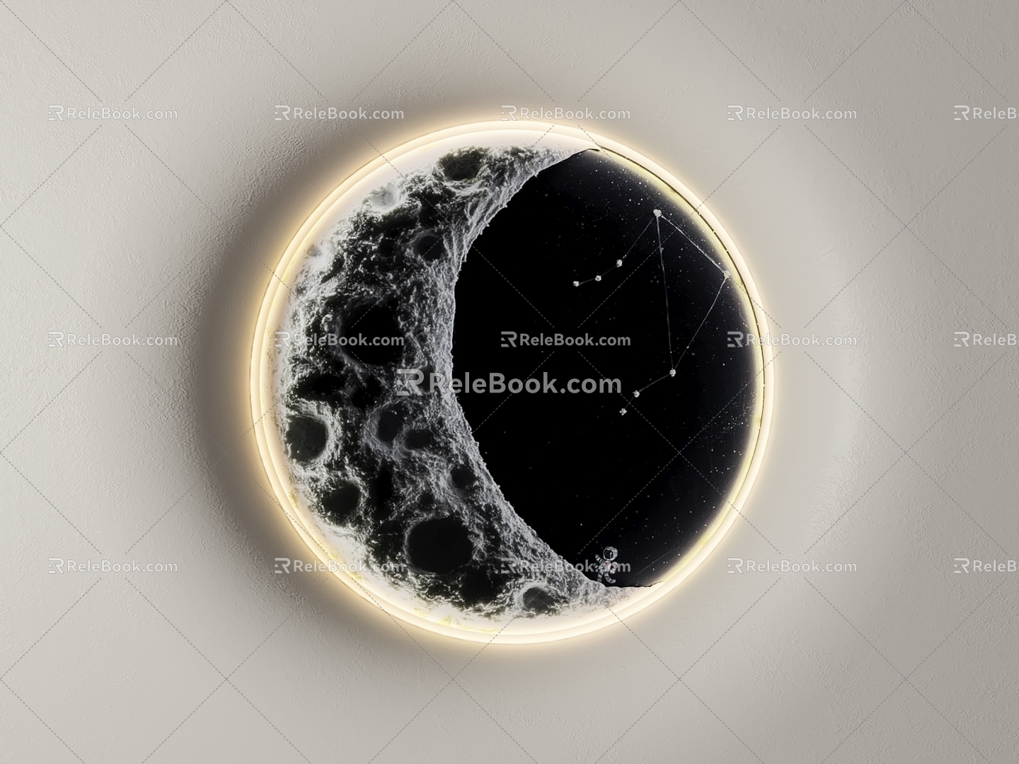 Moon lamp art wall lamp 3d model