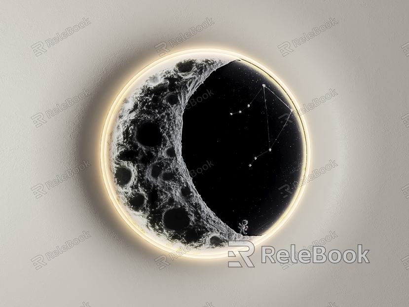 Moon lamp art wall lamp model