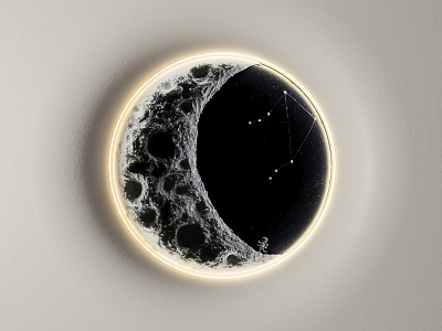 Moon lamp art wall lamp 3d model