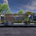 Scenic Feature Wall Design With Green Plants Water Feature And Paved Ground