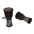 Musical Instruments Old Handmade Drums 3d model