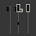 Modern Floor Lamps With Traffic Light Inspired Design And Metal Poles