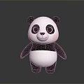 Cute Cartoon Panda Game Movie Character With Black White Fur And Red Cheeks
