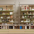 Modern Shelving Unit with Pegboard Back and Green Shelves for Home Storage and Decorative