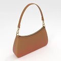Stylish Modern Brown Leather Handbag With Single Shoulder Strap Metal Buckle And Curved Shape Design