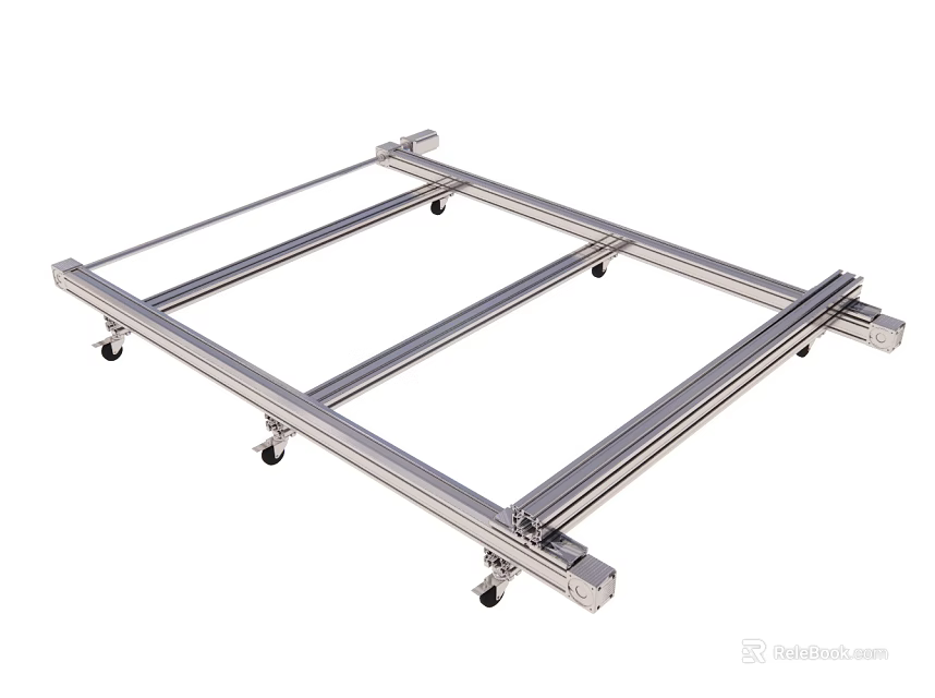 Sturdy Metal Frame Base With Rolling Caster Wheels For Easy Movement 3d model