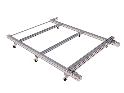 Sturdy Metal Frame Base With Rolling Caster Wheels For Easy Movement 3d model