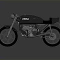 Black MOTO Vintage Motorcycle With Classic Design And Silver Engine On Gray Gradient Background