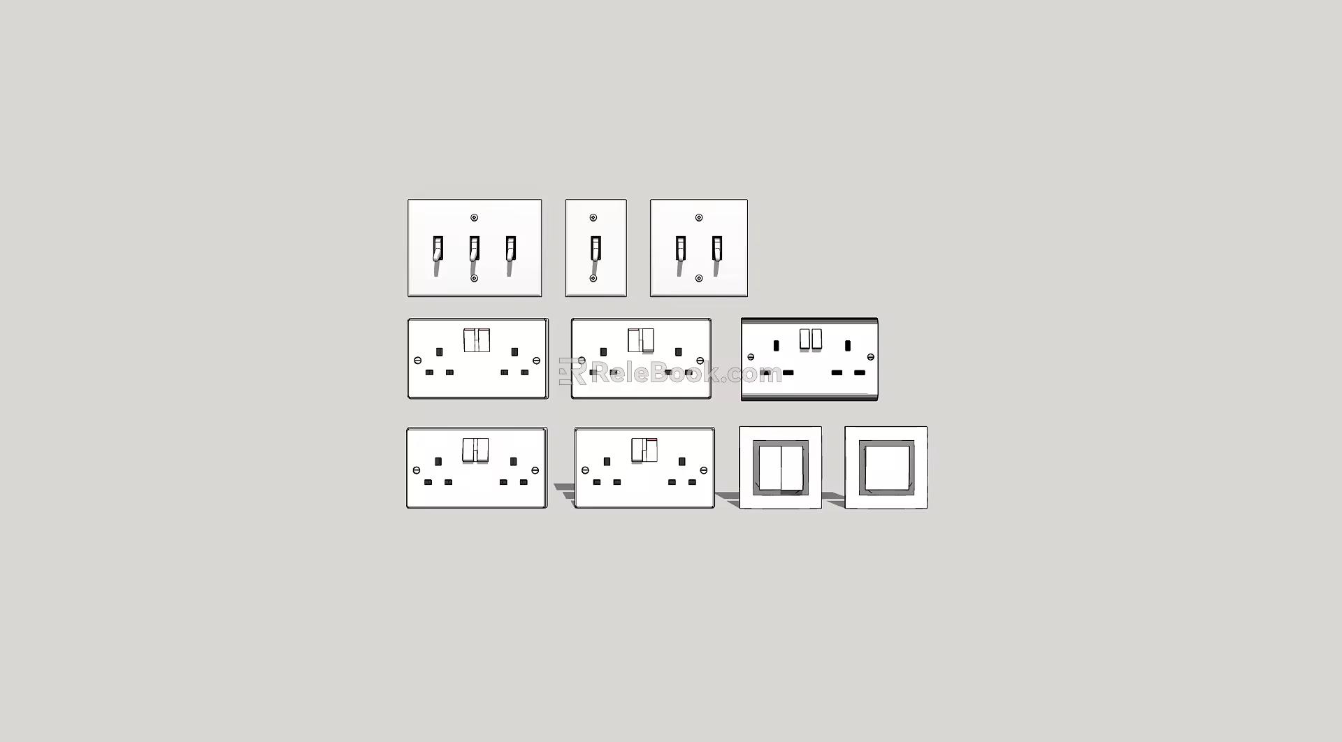 Switch socket combination 3d model
