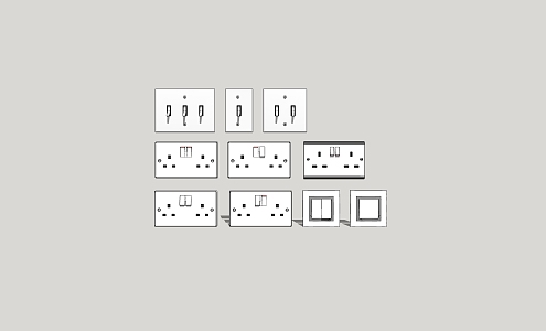 Switch socket combination 3d model