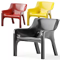Modern Leisure Chairs in Red Yellow Black with Sleek Design and Ergonomic Armrests