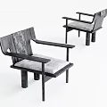 Modern Accent Chairs With Wooden Frame Gray Cushion And Stylish Armrest Design For Living Room