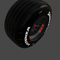 Sleek Car Performance Wheel With Dunlop 588 Tire Black Rim And Red Accent