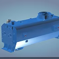 Blue Heavy Duty Industrial Equipment With Enclosed Structure Piping Connections And Control Panels