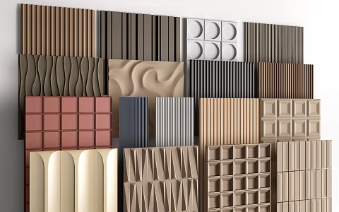 Modern wall panel background wall decorative panel 3d model